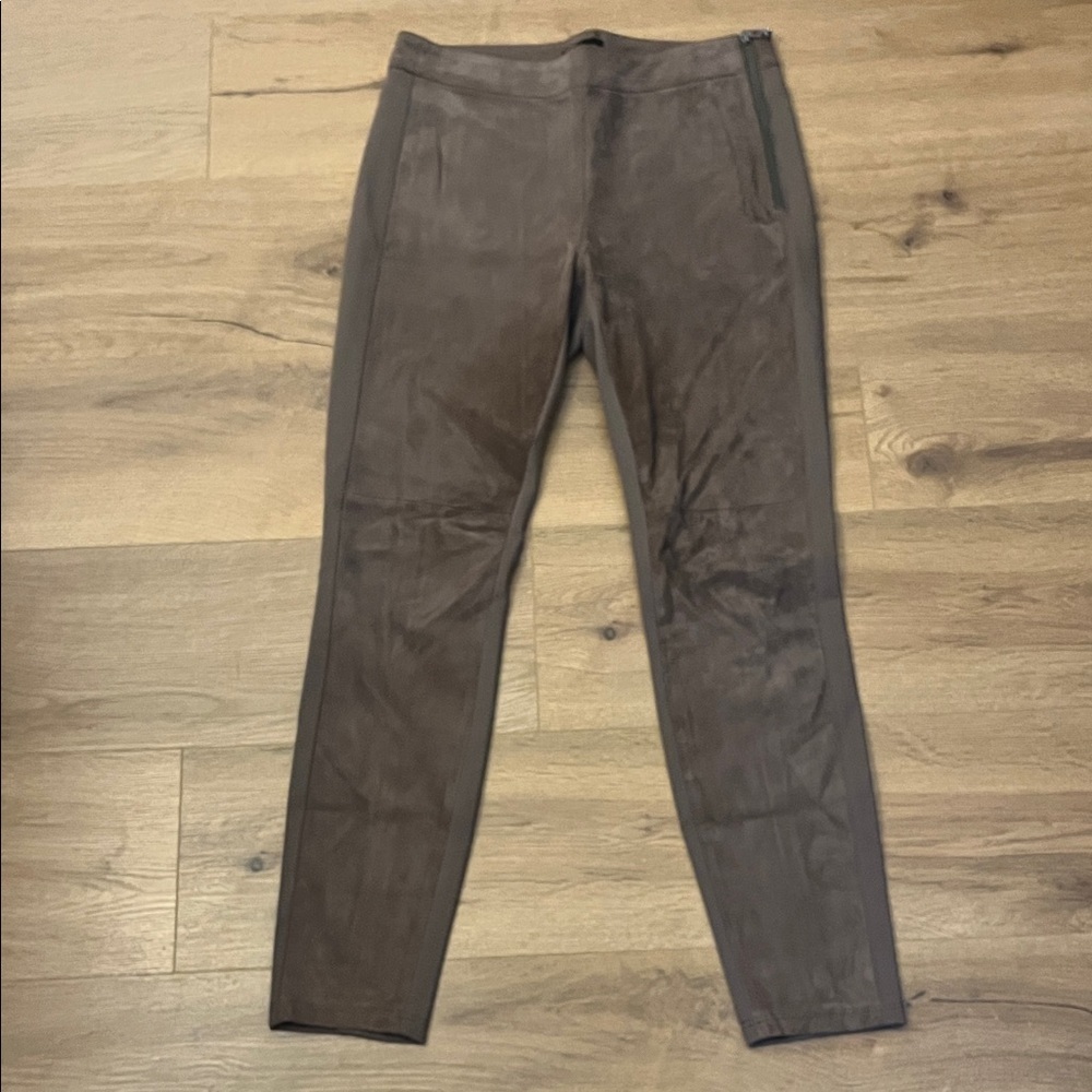 WHBM | Genuine suede leather front The Legging Ponte skinny pants women’s size 4